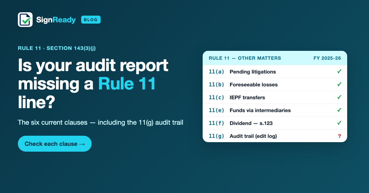 Rule 11 in the audit report — banner