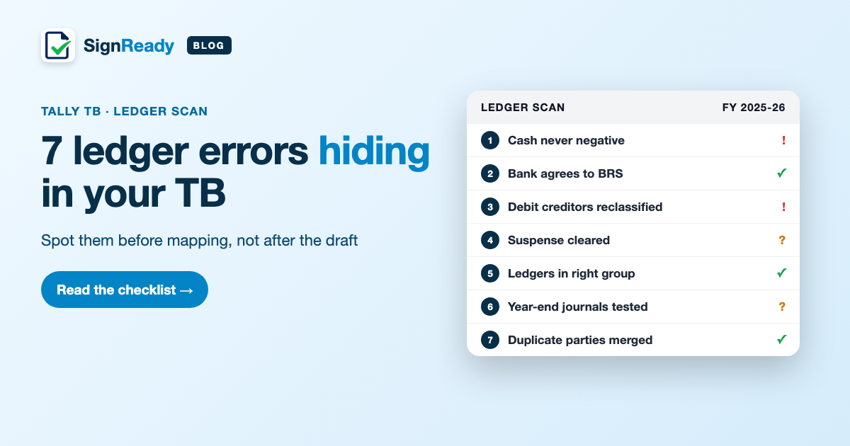 7 Tally ledger errors — SignReady guide