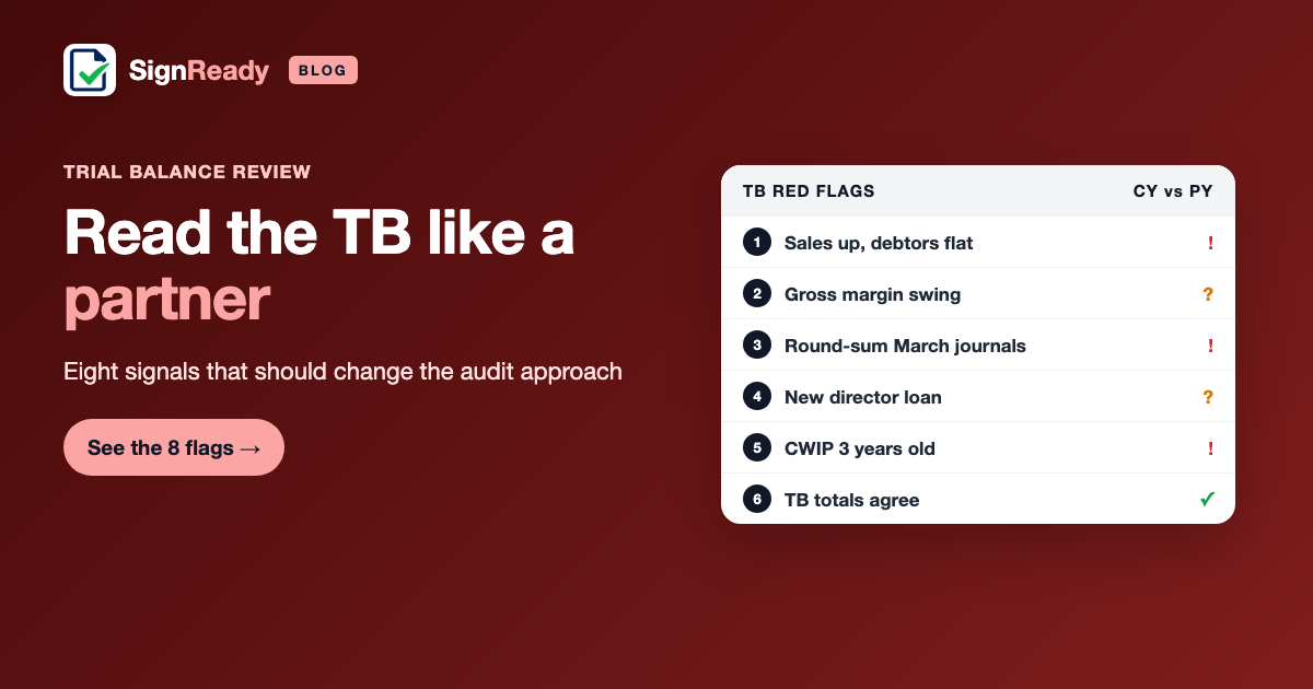Trial balance red flags — banner